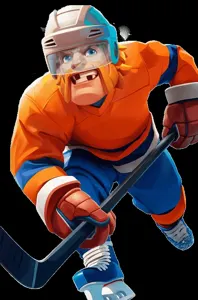 Mascotte Pistolo dedicata a Hockey su ghiaccio